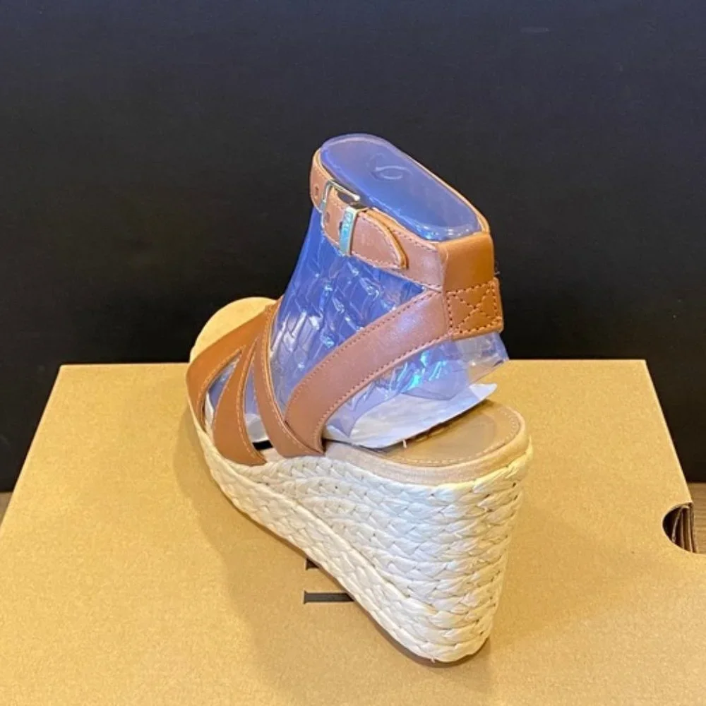 Ugg Careena Chestnut Espadrille Wedges Sandals Shoes Heels Pumps Multi Size NEW